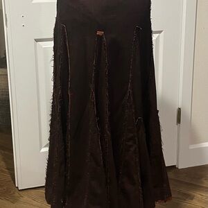 Elegant Brown Maxi Skirt